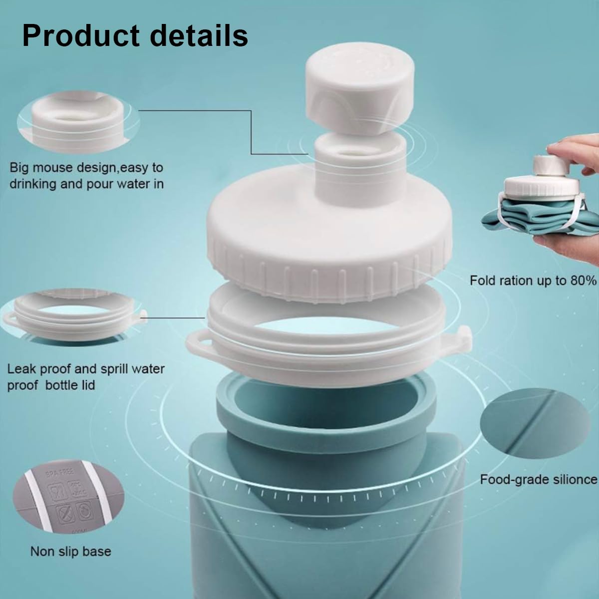 600ml Collapsible & Silicone Bottle