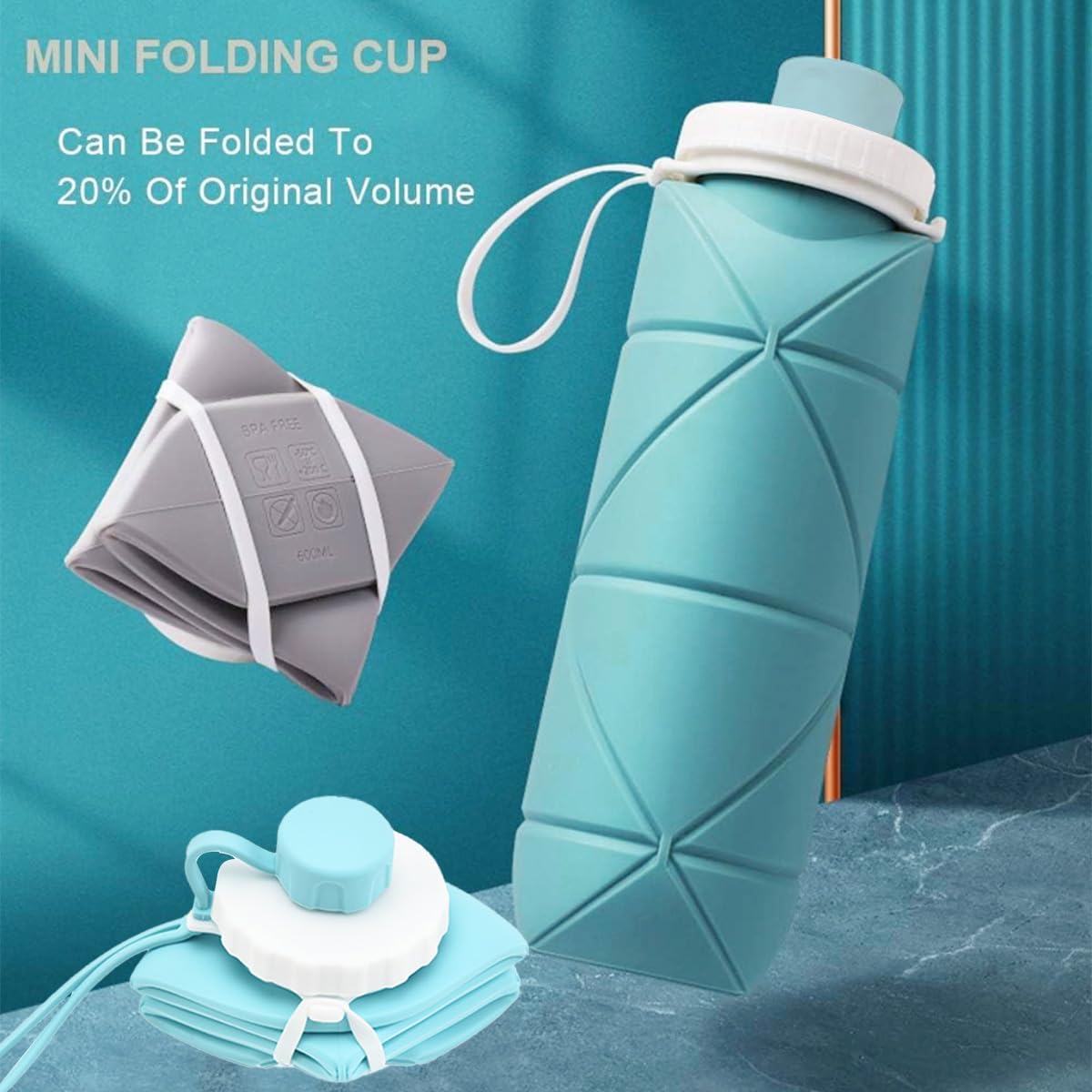 600ml Collapsible & Silicone Bottle
