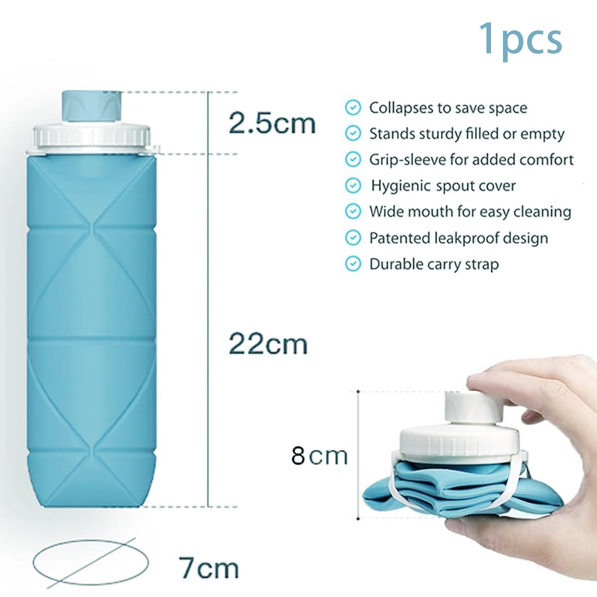 600ml Collapsible & Silicone Bottle