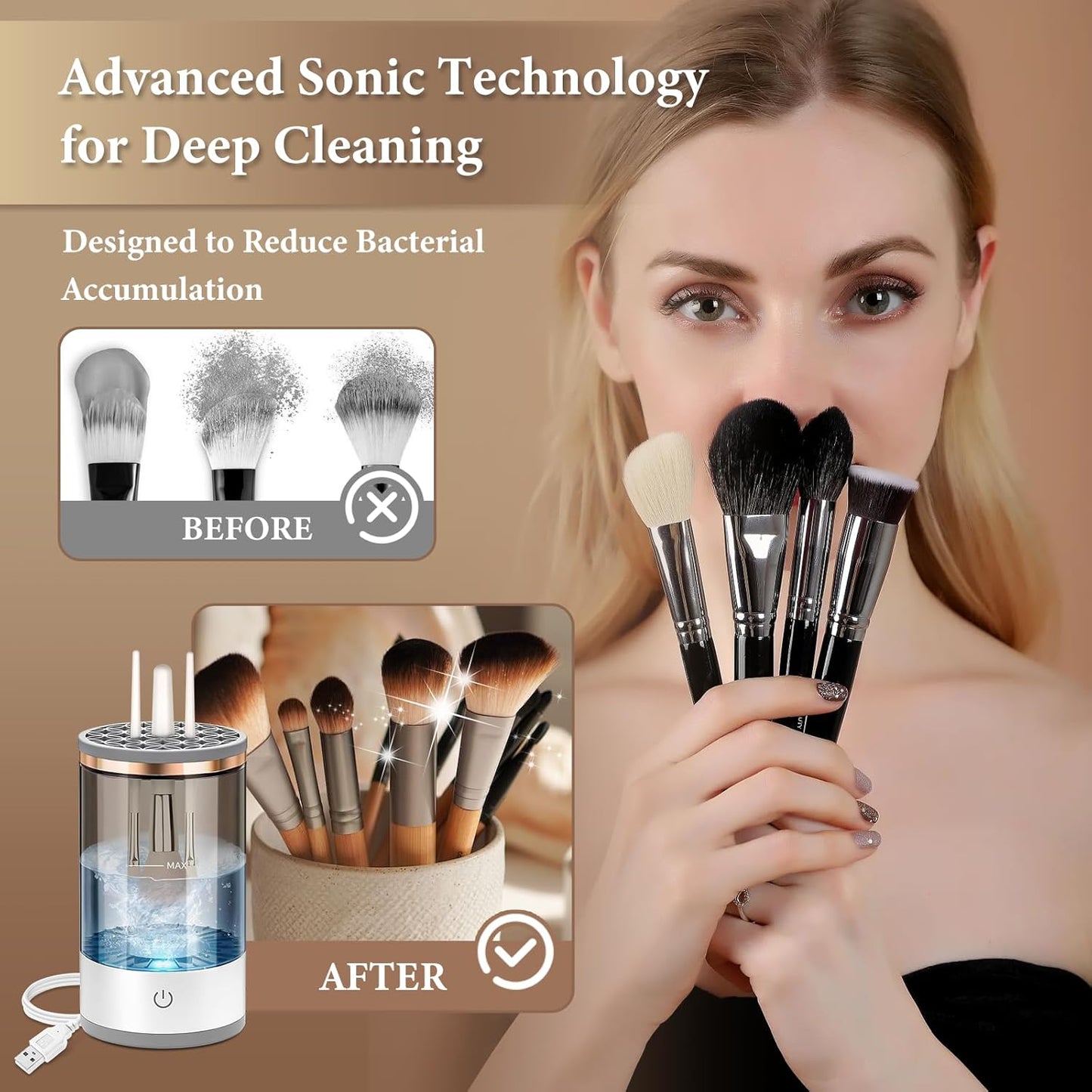 Fast & Hygienic Electric Brush Cleaner