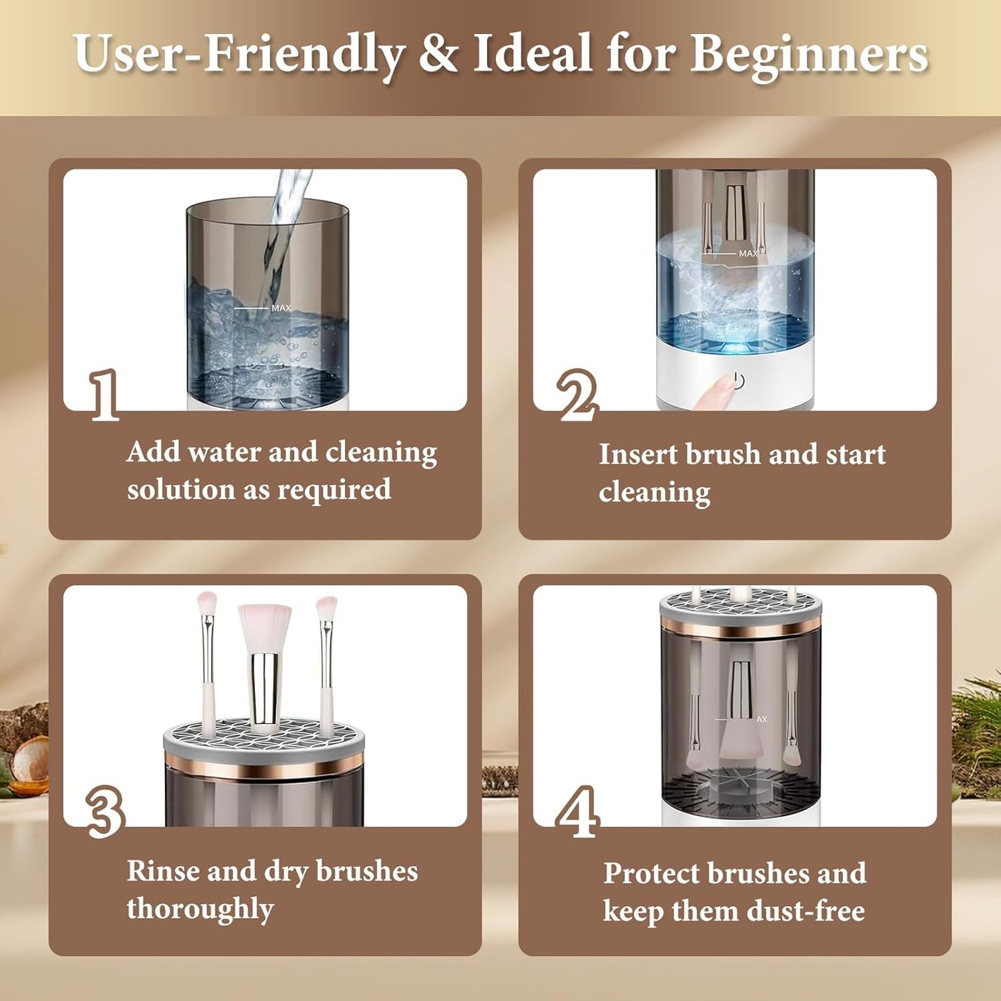 Fast & Hygienic Electric Brush Cleaner