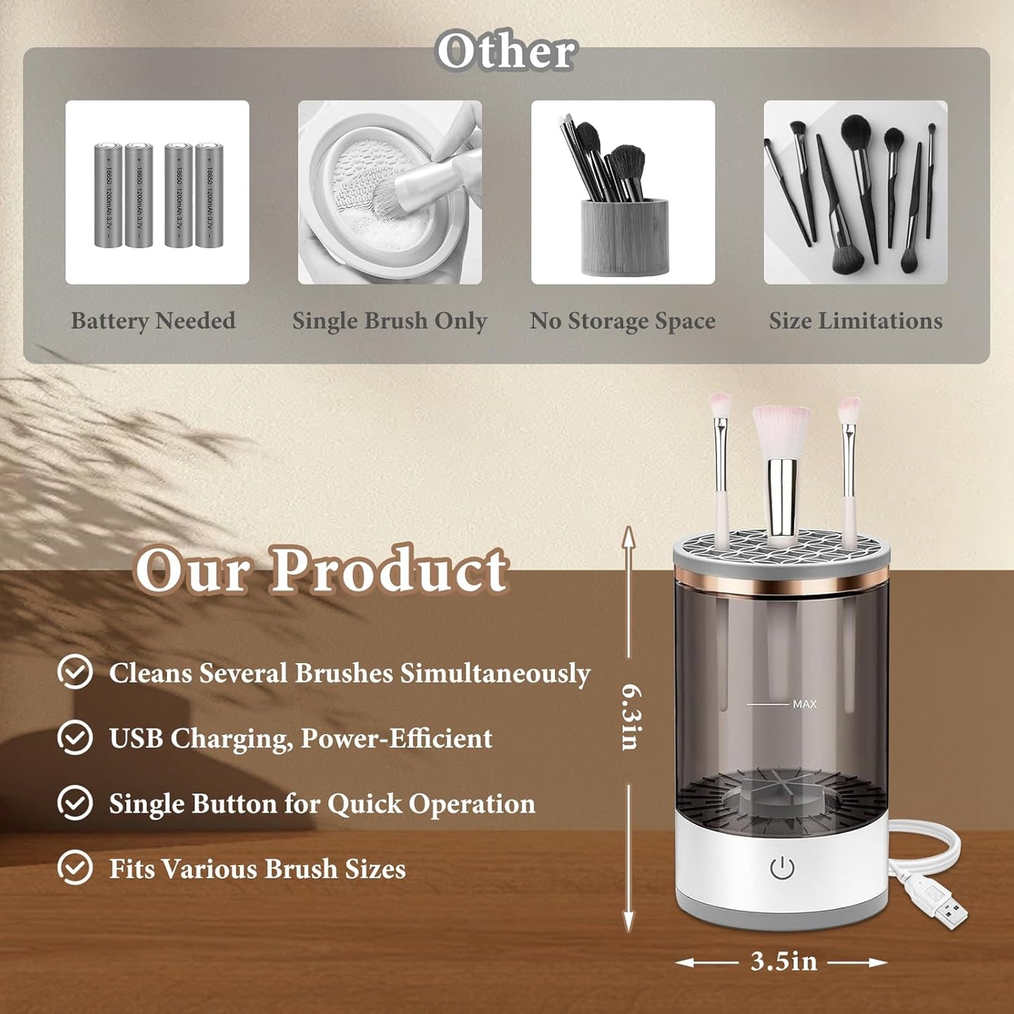 Fast & Hygienic Electric Brush Cleaner